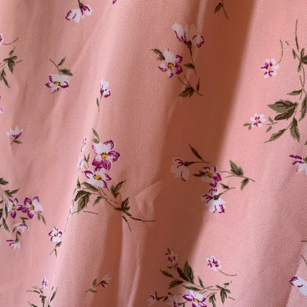 Pink Floral Print Midi Wrap Dress - Picture 5 of 6